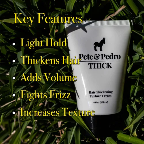 Vista 2 de Pete & Pedro THICK Hair Cream – Crema de peinado ligera, espesante y con textura, para cabello fino, fino y delgado, hombres y mujeres, añade