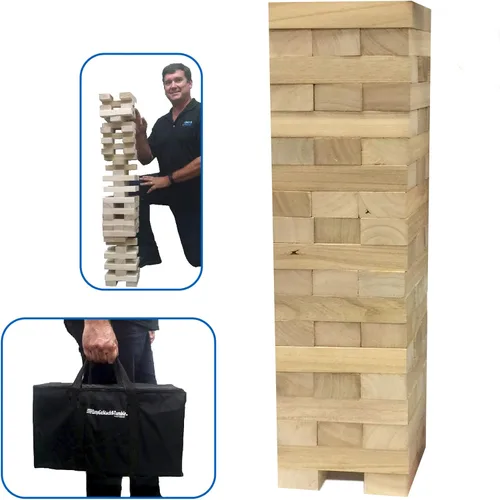 Vista 11 de easyGO grandes bloques de madera Stack & Tumble gigante Stacking & Tumble Tower Juego, Stacks a más de 4 pies de altura.