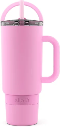 Vista 21 de Ello Port Taza de 30 oz con asa de transporte y mango integrado Botella de agua reutilizable de acero inoxidable con aislamiento al vacío