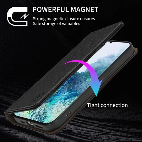 Vista 5 de Funda tipo cartera para Samsung Galaxy S20 Plus con bloqueo RFID, soporte de ranura para tarjetas, funda protectora de cuero con tapa magnética