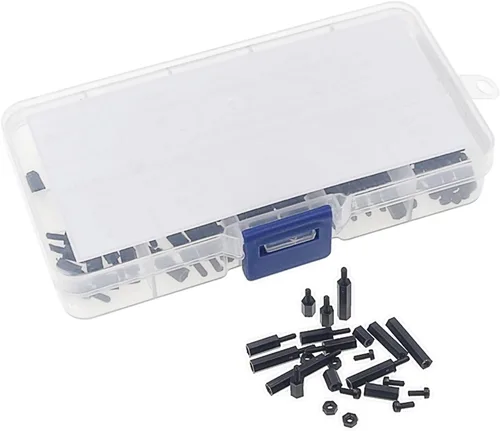 Vista 7 de M2 Nylon Hex Macho-Hembra Separadores Separadores Tornillo Tuerca Surtido Kit (Negro)