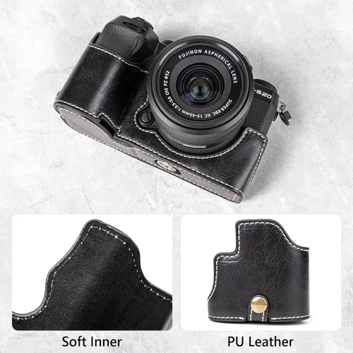 Vista 2 de MUZIRI KINOKOO Funda para cámara Fujifilm Fuji XS20/X-S20, estilo retro de piel sintética Fuji XS20 Funda protectora con agarre de mano y diseño