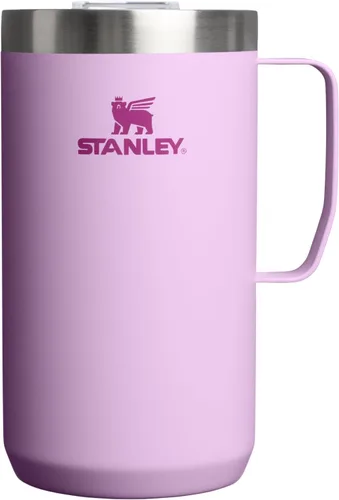Vista 20 de STANLEY Everyday Camp Mug de 24 onzas, tapa para beber, taza para café, té y bebidas, taza de café aislada de acero inoxidable, sin BPA, color ceniza