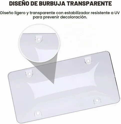 Vista 8 de Zone Tech - Protectores transparentes para marco de matrícula, paquete de 2 protectores de burbujas para todo tipo de clima, se adapta a cualquier
