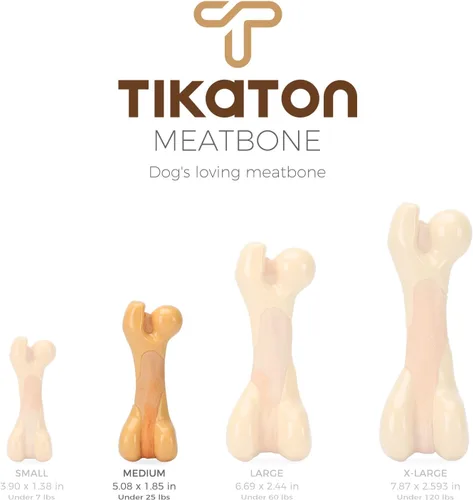 Vista 6 de Tikaton Juguetes masticables para perros para masticadores agresivos, sabor a pollo, juguetes masticables duraderos para dentición de perros, huesos