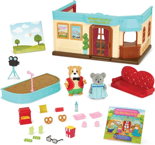 Vista 17 de Li'l Woodzeez Pass – the – Pasta Restaurant Playset – Juego de casa de muñecas de 41 piezas con mesa, bancos, comida y accesorios para juegos de rol