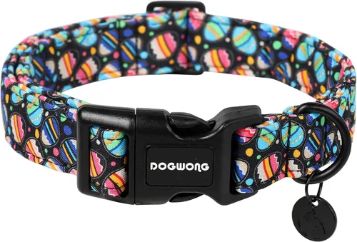 Vista 29 de DOGWONG Collar de perro de San Valentín, collar de perro con estampado de corazones para perros grandes, lindos collares de primavera, hembra