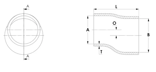 Vista 3 de HPS Rendimiento 2-1/2" - 3" ID, 6" de longitud, manguera de acoplador reductor de compensación de silicona, alta temperatura reforzada de 4 capas