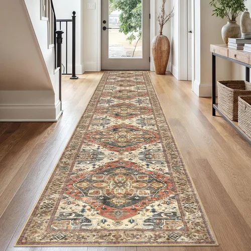 Vista 161 de SIILOOM Alfombra lavable de 2 x 3 pies, alfombra suave color taupe ceniza para entrada, tapete antideslizante para puerta de interior, tapete