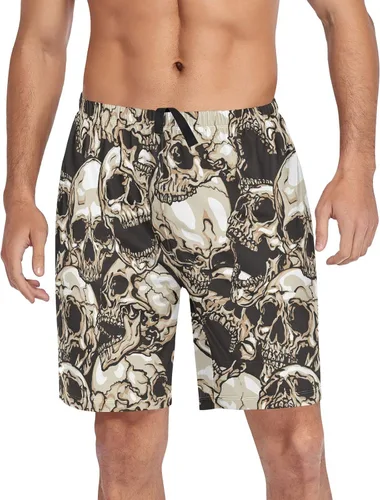 Vista 33 de Ollabaky Pantalones cortos de pijama para hombre Pjs partes inferiores pantalones cortos para dormir ropa de descanso pantalones de pijama