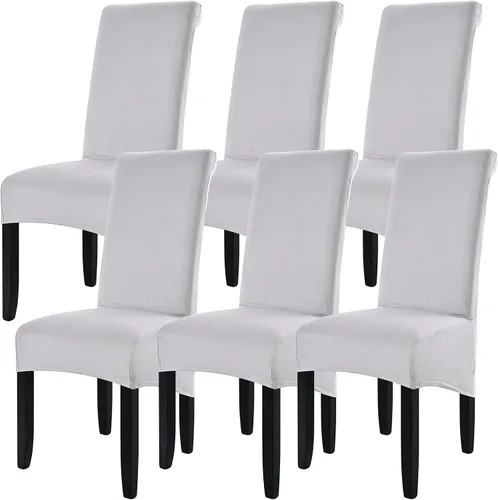 Vista 29 de ele ELEOPTION Fundas grandes de terciopelo y elastano para silla, fundas protectoras suaves y elásticas para silla, extraíbles y lavables para Negro