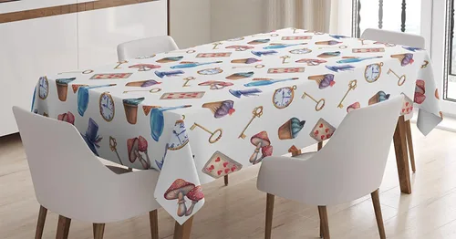 Vista 6 de Ambesonne Mantel africano con diseño de mujer tradicional rodeada de motivos en remolino, diseño gráfico femenino de Savannah, para comedor