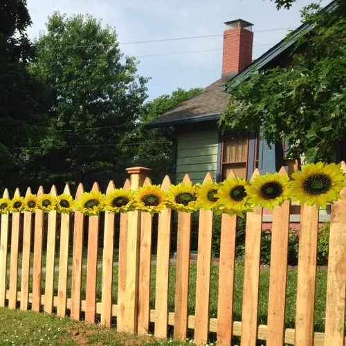Vista 5 de Flores artificiales, 20 cabezas de girasol de seda de 6 pulgadas de ancho, girasol falso de aspecto real para centros de mesa de boda, decoración