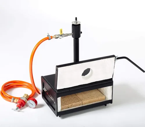 Vista 7 de DEVIL-FORGE Forja de propano de gas Farrier DFHS1+1D/2.8", 1 quemador DFP (80.000 BTU), válvula de bola de gas, estrangulador de aire, 1 puerta