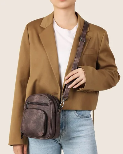 Vista 2 de FADEON Mini bolsos cruzados para mujer, bolso cruzado pequeño, bolso cruzado de diseñador, bolsa de hombro, ranura para tarjetas