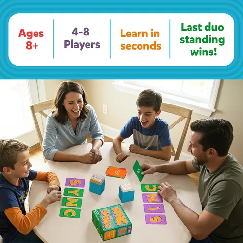 Vista 8 de Sincronizar o hundir: divertido juego de cartas familiar para niños, adolescentes y adultos, desafío de pareja de ritmo rápido, divertido favorito