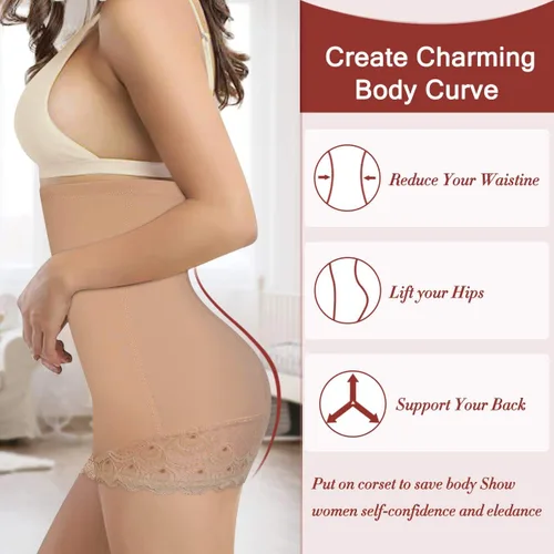 Vista 2 de Irisnaya Entrenador de cintura para las mujeres Butt Lifter Shapewear Control de la barriga Panty cintura alta Shaper Cortos de adelgazamiento Faja