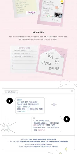 Vista 8 de My BTS Diary - Comprender verdaderamente los mensajes coreanos de BTS, mercancía oficial de BTS, paquete de libro conceptual de BTS Journal, aprende