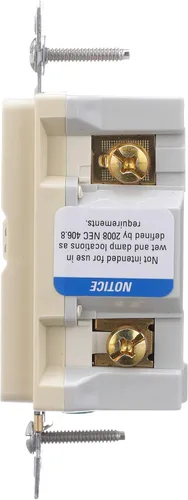 Vista 3 de Eaton GFCI - Receptáculo dúplex de autocomprobación 20A -125V con placa de pared de tamaño estándar, color marfil