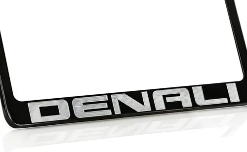 Vista 2 de GMC Denali - Marco para matrícula (2 agujeros/zinc, negro/ancho)