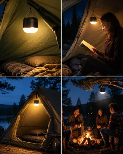 Vista 7 de Linterna LED recargable para campamento, 1000 lúmenes, luz súper brillante para tienda de campaña con batería de 4000 mAh, hasta 110 horas de tiempo