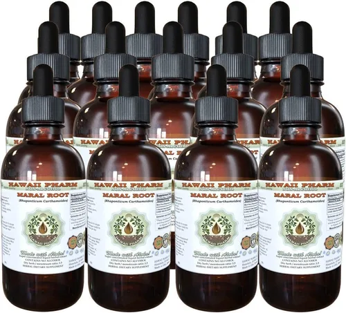 Vista 5 de Hawaii Pharm Maral Extracto líquido sin alcohol, Maral (Rhaponticum Carthamoides) Suplemento herbario natural de glicerita de raíz seca, EE.UU. 2 x
