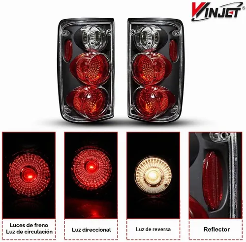 Vista 4 de Ensemble de luces traseras Winjet para camioneta Toyota Pickup 1989 1990 1991 1992 1993 1994 1995, lámparas traseras funcionales de repuesto
