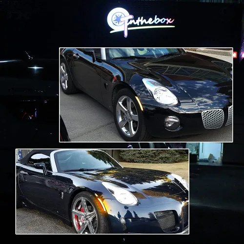 Vista 9 de Faros Laterales Delanteros LED de Lente Clara y Ámbar Compatibles con 2006-2010 Pontiac Solstice, 2007-2010 Saturn Sky