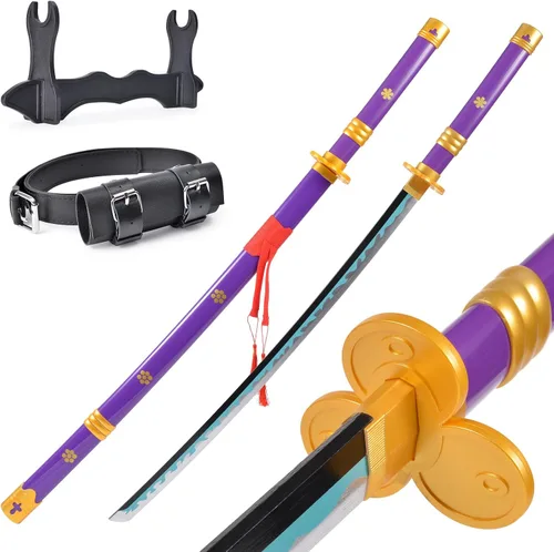 Vista 16 de Anime Sword 41 inch,Zoro/wado ichimonji/Anime Original Texture,for Role-Playing and Collection, with One Display Stand Negro