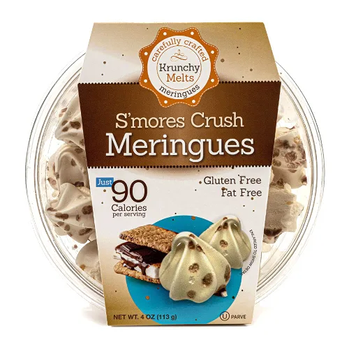 Vista 5 de Krunchy Melts Galletas originales de merengue Sabor S'mores Solo 90 calorías por porción Sin grasa, sin gluten, sin lácteos (4 onzas)