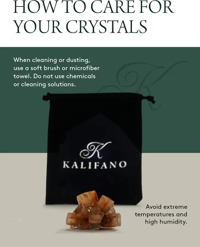 Vista 5 de KALIFANO Racimo de aragonita natural, estrella de cristal de reiki de alta energía con propiedades curativas, tarjeta de información incluida