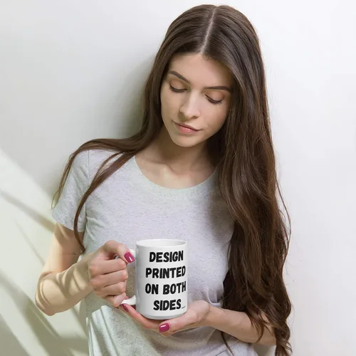 Vista 5 de Taza de café blanca con texto en inglés "I Love Coffee And Shih Tzu", color gris crema, regalos divertidos para perro, mamá, regalos de Navidad
