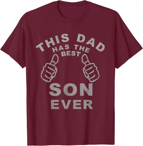 Vista 13 de Camiseta con texto en inglés "This Dad Has the Best Son Ever", regalo del día del padre, Negro