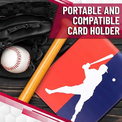 Vista 6 de Carpeta de tarjetas de béisbol con mangas, álbum de tarjetas impermeable de 3 anillos con 50 mangas, cierre de cremallera, tarjetero de gran