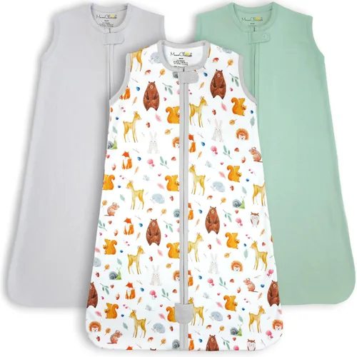 Vista 58 de Mama Cheetah Saco de dormir para bebé de 0.5 TOG, Manta portátil de algodón orgánico para bebé con cremallera bidireccional, Saco de dormir