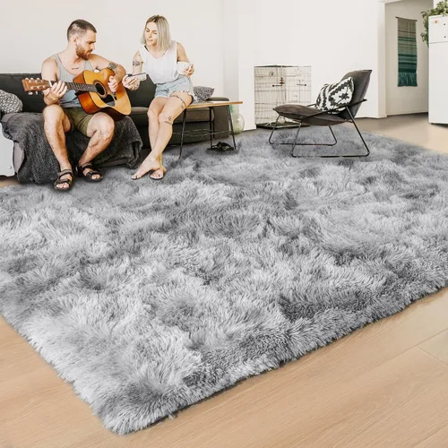 Vista 42 de ISEAU Alfombra de pasillo cómoda y esponjosa para dormitorio, de felpa con base de goma antideslizante, para dormitorio de bebé, al lado de la cama