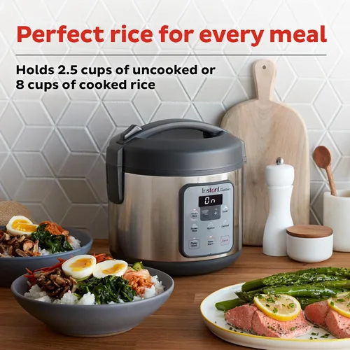 Vista 3 de Instant Pot Zest - Arrocera de 8 Tazas One Touch, de los Fabricantes de Instant Pot, Vaporizador, Cocina Arroz, Granos, Quinoa y Avena, 8 tazas