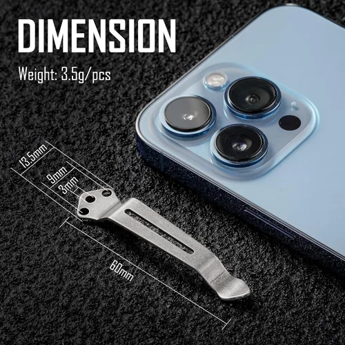 Vista 8 de KeyUnity KR00 EDC Pocket Pry Bar Bit Bar Titanium Multitool & KA23 Clip de bolsillo de acero inoxidable paquete