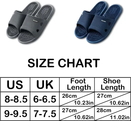Vista 2 de Pantuflas de masaje para mujeres y hombres, acupresión para pies, fascitis plantar, deslizadores, sandalias de reflexología, zapatos de ducha
