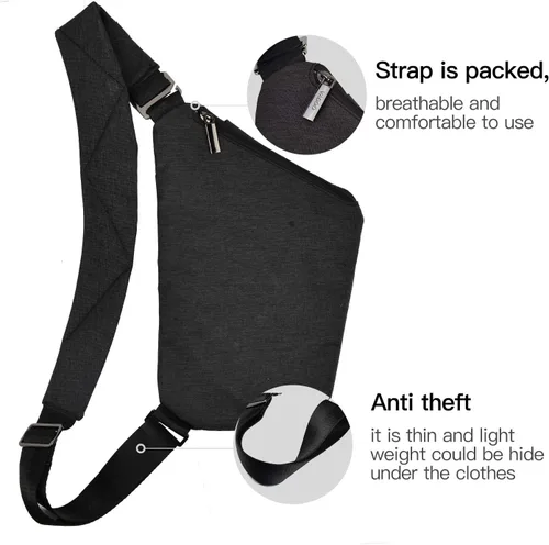 Vista 5 de VADOO Sling Bag - Anti-theft Crossbody Shoulder Bag for Men and Women