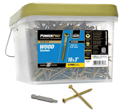 Vista 15 de Power Pro Tornillos de madera para exteriores de alta calidad, tornillos de cubierta multiusos #8 x 1-1/2 pulgadas para proyectos al aire libre