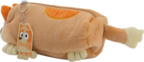 Vista 3 de AI ACCESSORY INNOVATIONS Bingo - Funda de almacenamiento multifunción de felpa suave, diseño de peluche Bluey con características 3D, color naranja