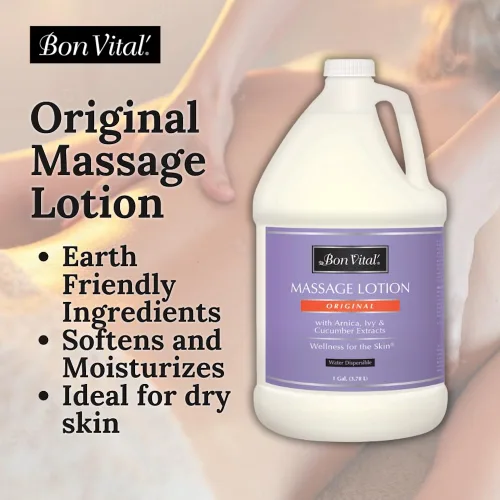 Vista 2 de Bon Vital Loción de masaje hecha con 100 % puro aceite fraccionado, loción de masaje ligera, proporciona un masaje más relajante, con hidratación