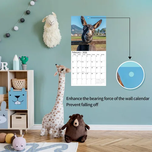 Vista 4 de Calendario de pared 2026, Calendario divertido 2026, noviembre de 2025 - diciembre de 2026, calendario de pared con memes divertidos de animales, 12