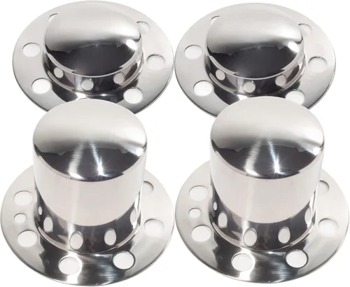 Vista 8 de Juego de 4 tapacubos centrales de rueda de acero inoxidable de 4.9 pulgadas para llantas delanteras y traseras de doble rueda Eagle Alloys de 8