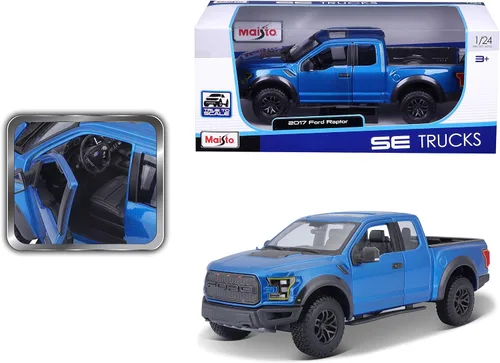 Vista 10 de Maisto 1:24 SE Camiones 2017 Ford F150 Raptor - Azul