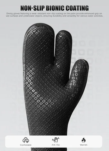 Vista 6 de Hevto Guantes de neopreno de 0.118 pulgadas y 0.197 pulgadas para hombres y mujeres, guantes de buceo GBS para mantener el calor en agua fría