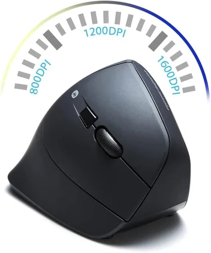 Vista 7 de SANWA Bluetooth Wireless Ergonomic Mouse, Optical Vertical Computer Mice, Silent Noiseless Click, Reduce Wrist Strain, (80012001600 DPI, 6 Buttons)