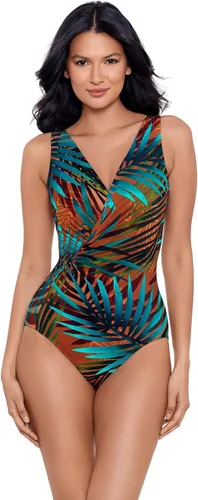 Vista 9 de Miraclesuit Traje de baño de una pieza para mujer Belle Gattino Esmerelda con aros y control de abdomen Negro