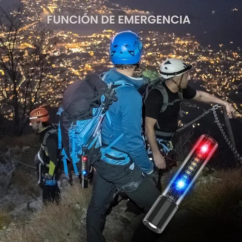 Vista 9 de VAVOFO Linterna LED, cuerpo de aluminio, linterna LED EDC púrpura - USB-C recargable, impermeable, enfoque de zoom, 3 modos, estroboscópico